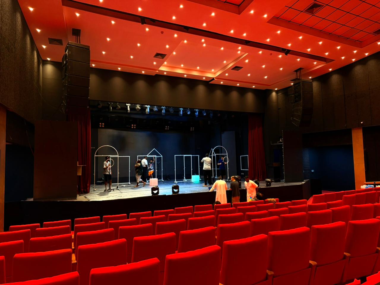 Dubai Folklore Theatre — stage set-up with lighting rig