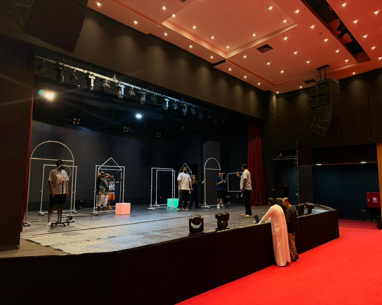 Dubai Folklore Theatre — cast on stage during rehearsal